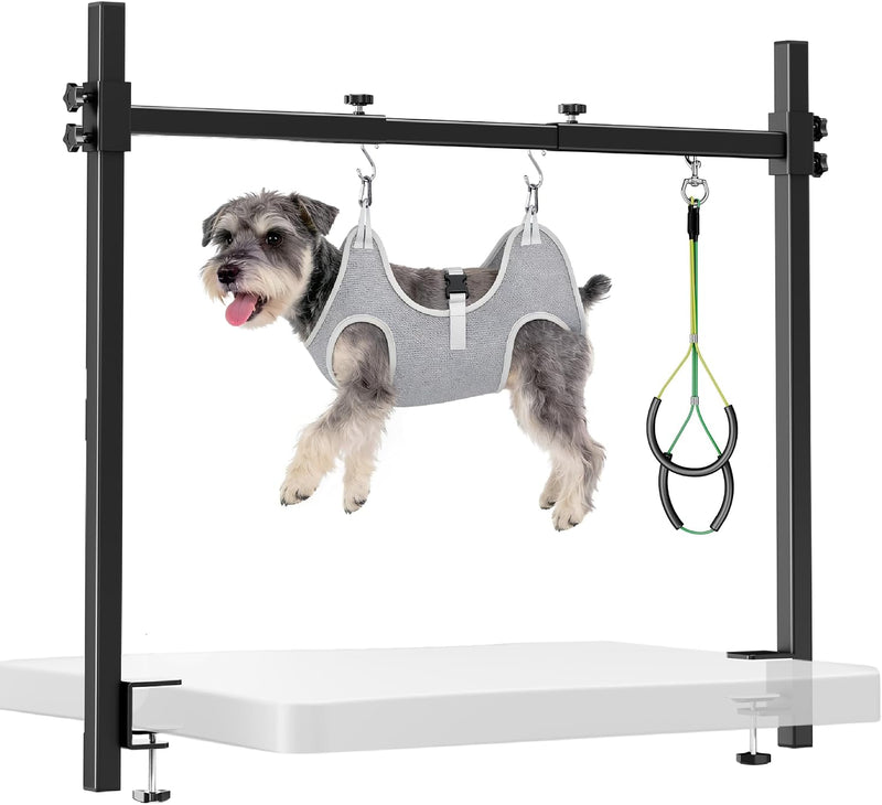 H Shape Dog Grooming Arm for Table, L Size Hammock, 42" H - S Hammock (Leg Spacing: 4.5–9.5″)