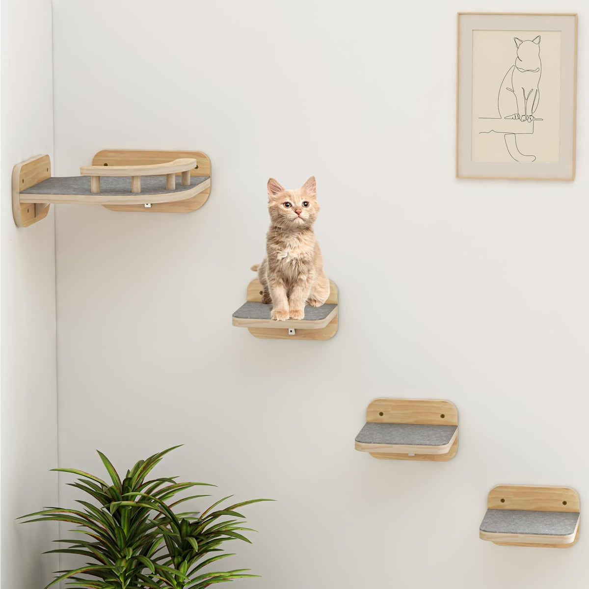 Megidok Cat Wall Furniture Corner Climbing Shelf Perches - M