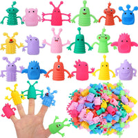 Booson monster finger puppets in bright colors, 80 pack of rubber finger toys