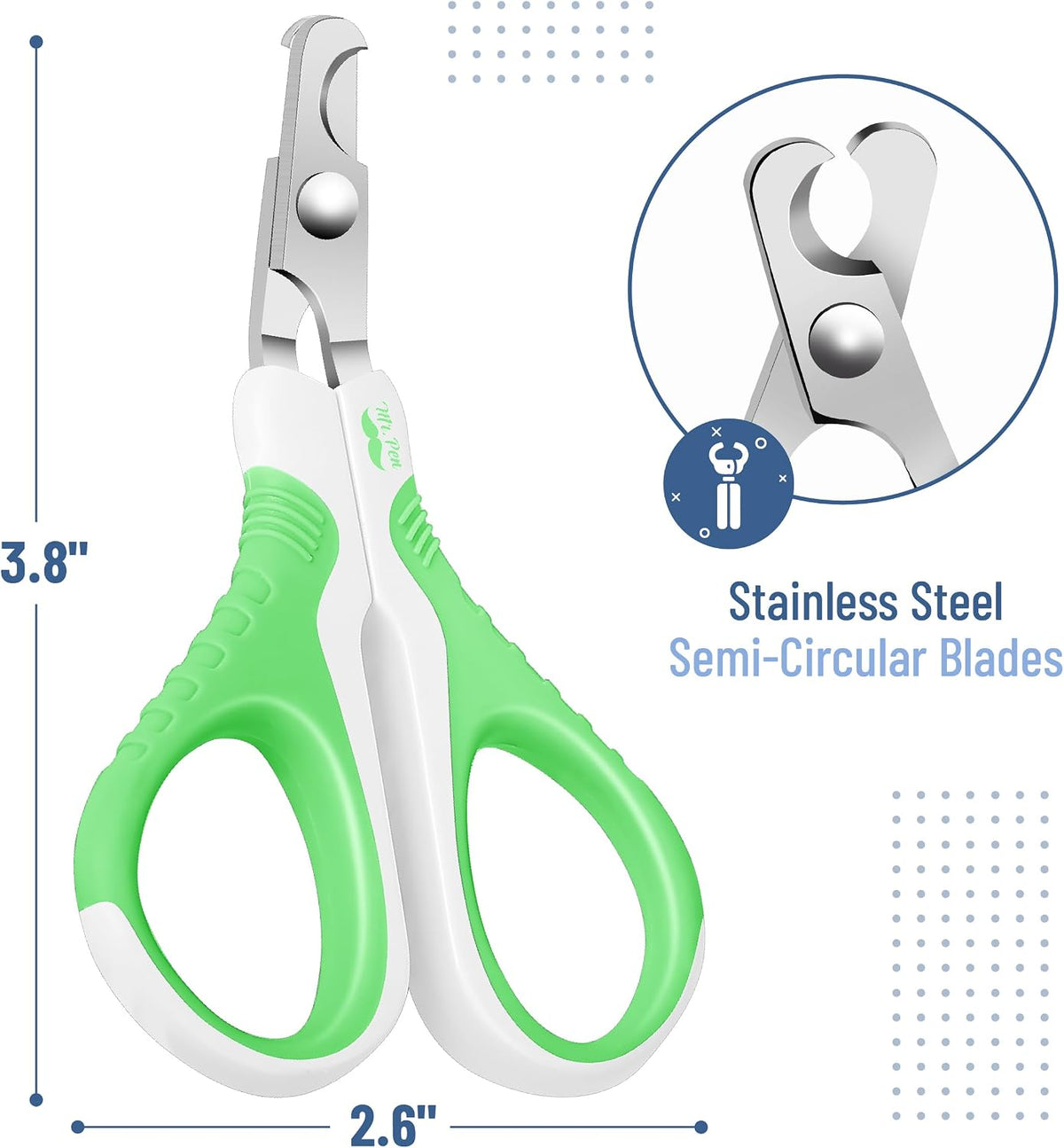 Mr. Pen, Cat Nail Clipper, Stainless Steel - Spring Green & White - image 2