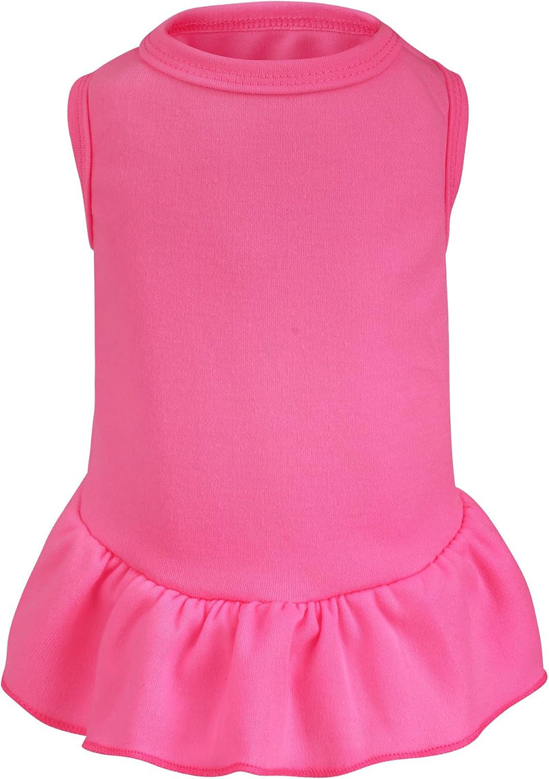 Dog Dresses Cat Skirt Solid Color Dog Clothes Summer Sleeveless Puppy - Rose pink / X-Small