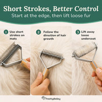 Dematting Comb for Cats and Dogs, Deshedding Undercoat Rake - image 4
