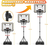 flybakiz kids basketball hoop with electronic scoreboard, timer and adjustable stand - view 5