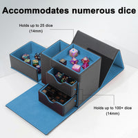 Stepane dice tray and dice tower storage box in black and red PU leather with drawers - view 37