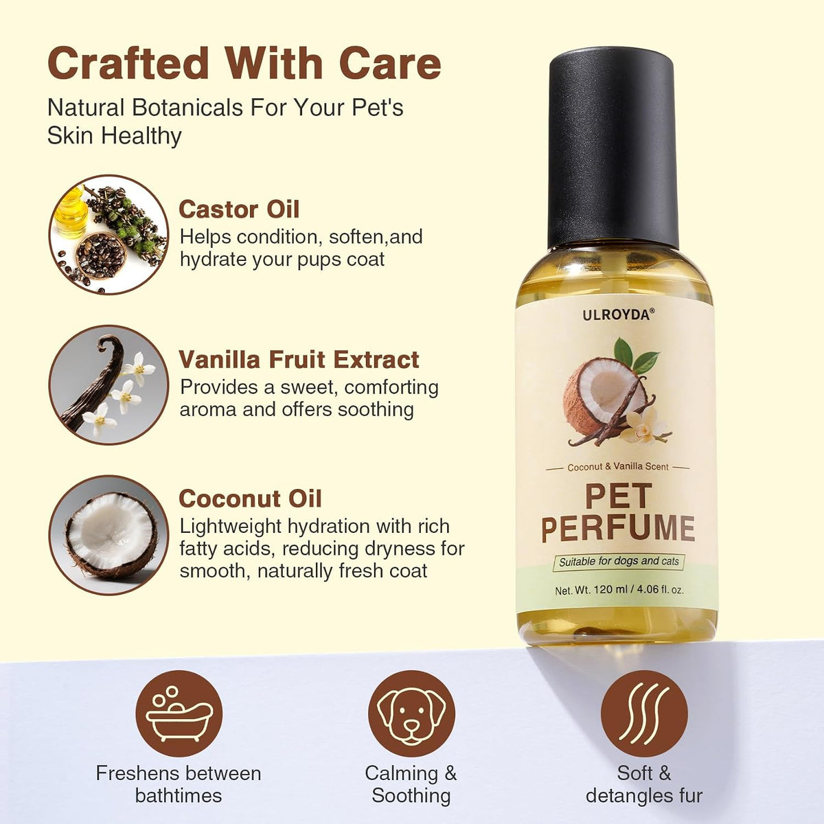 Dog Cologne & Pet Perfume, Long-Lasting Coconut & Vanilla Scent - image 3