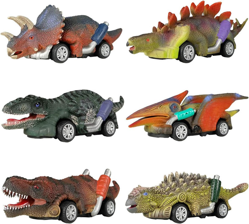 DINOBROS Dinosaur Toy Pull Back Cars, Boy Toys Age 3, 4
