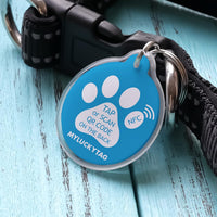 MYLUCKYTAG NFC&QR Code Personalized Dog Cat Tag - Paw,blue - image 2