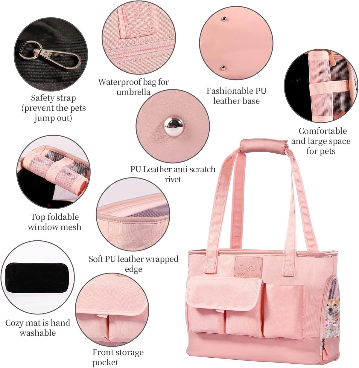 Cat Carrier, Dog Carrier, Pet Carrier - Pink - image 3