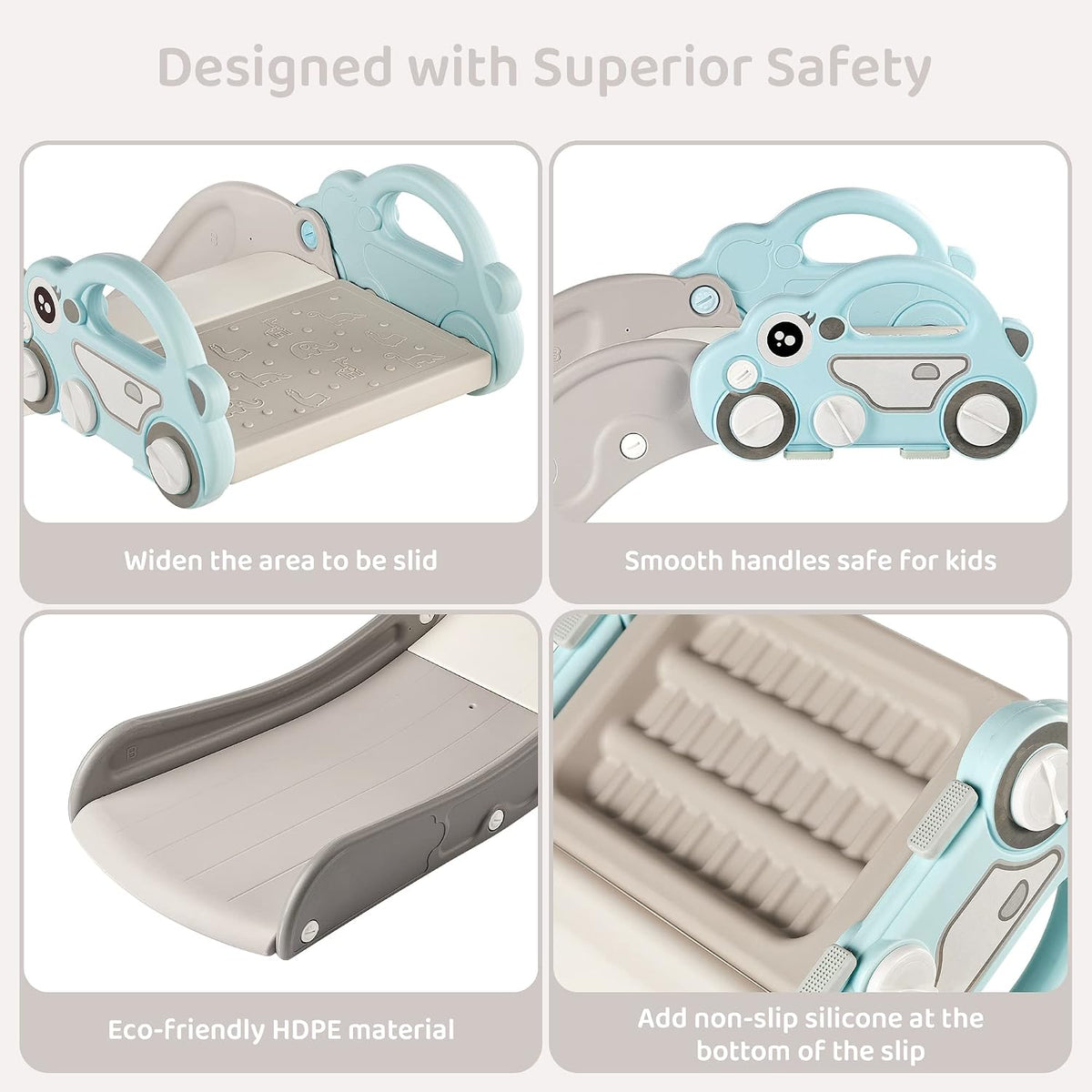 Indoor Kids Baby Couch Slide for Toddler 1-3 - Blue - image 3