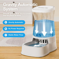 Automatic Dog Water Dispenser, Stainless Steel Bowls Feeder - Pearl White / 1 Gallon - image 2