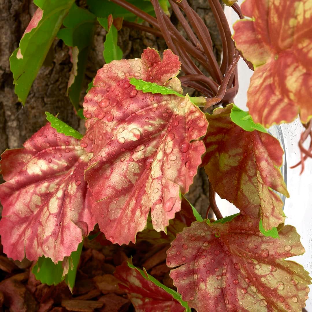 Fake Calathea Orbifolia, Reptile Terrarium Suction Plants – Essentials for Fish - Fake Heuchera Micrantha Pink - image 2