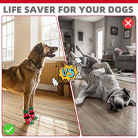 Dog Socks Shoes for Hot Pavement to Prevent Licking Paws - Red&green With Woof / X-Large (4 Pack) - image 4