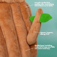 Hopp'd™ Guinea Pig Hideout & Bed – 2-in-1 Washable Tree Stump House | Rat, Ferret, Hamster, Bunny Bed Hideout | Waterproof, Anti-Slip, Chew-Proof | Free Pillow | Small Animal Accessories (Large)