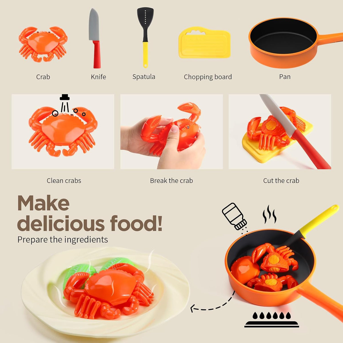 GILOBABY Kids Play Kitchen Accessories - Red - image 4