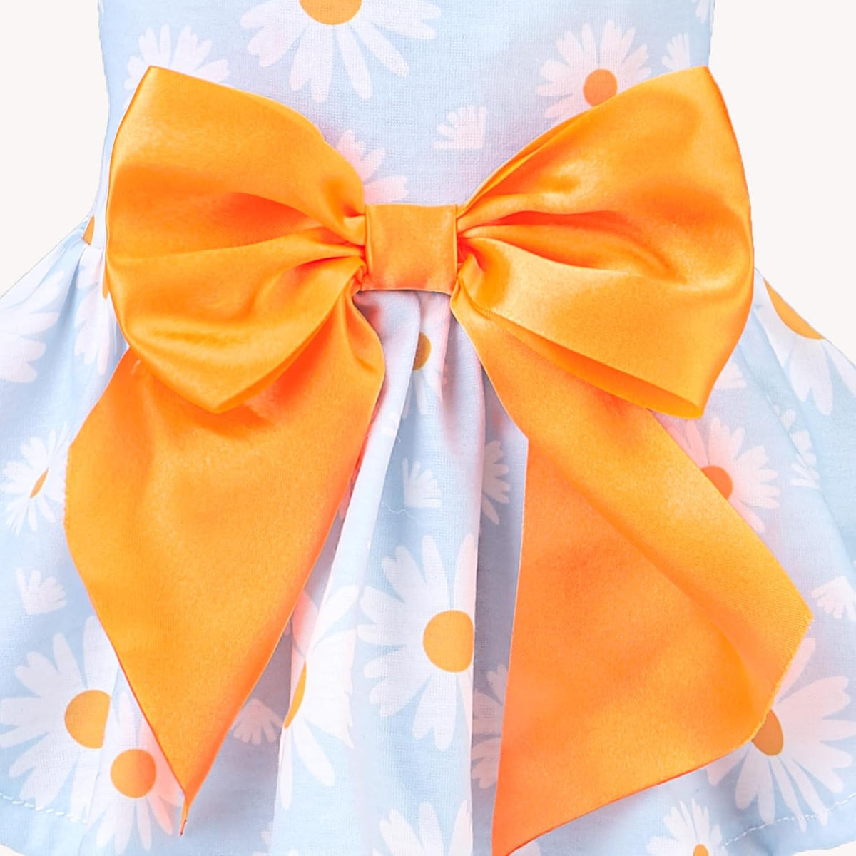 PUPTECK Classic Beige Plaid Dog Dress with Bow Puppy Skirt Clothes M – Essentials for Dogs - Blue(Daisy) / Medium - image 4