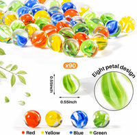 Sukh 78 Pcs Glass Marbles - 90 Pcs - Red, Blue, Green, Yellow - image 2