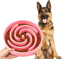 JASGOOD Slow Feeder Dogs Bowl for Large Medium Dogs - Large / D-Pink
