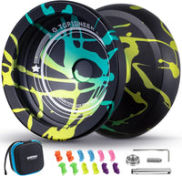 MAGICYOYO V12 Finger Spin Yoyo - Black Green Cyan