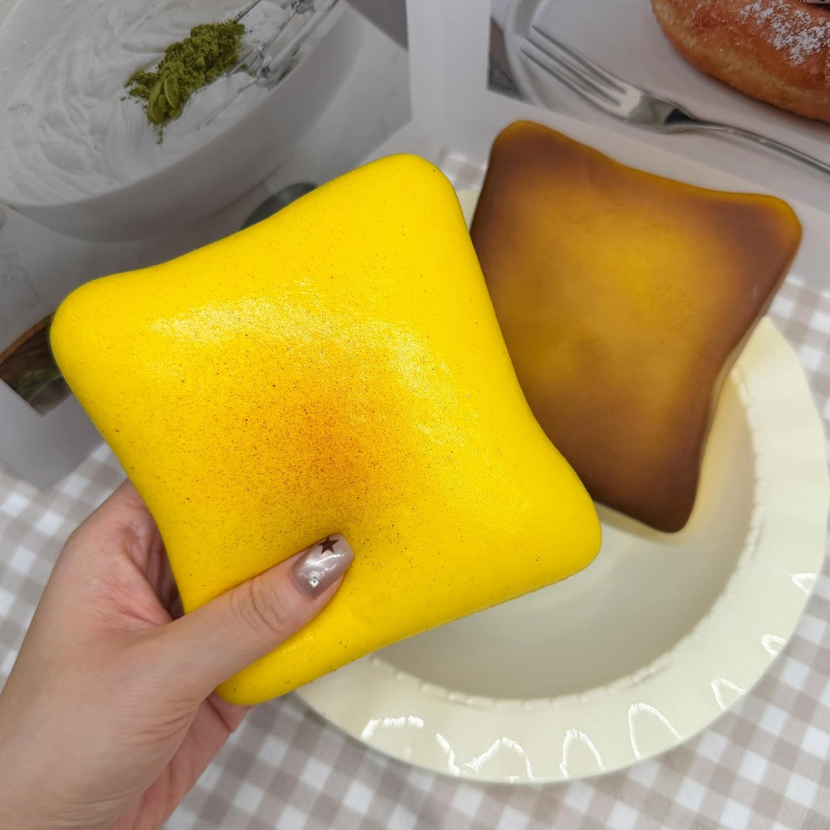 Bread Butter Squishy,Slow Rising Squishy，Stress Balls，Fidget Toy – Fun for Kids & Family - Buttery Yellow-1pcs - image 3