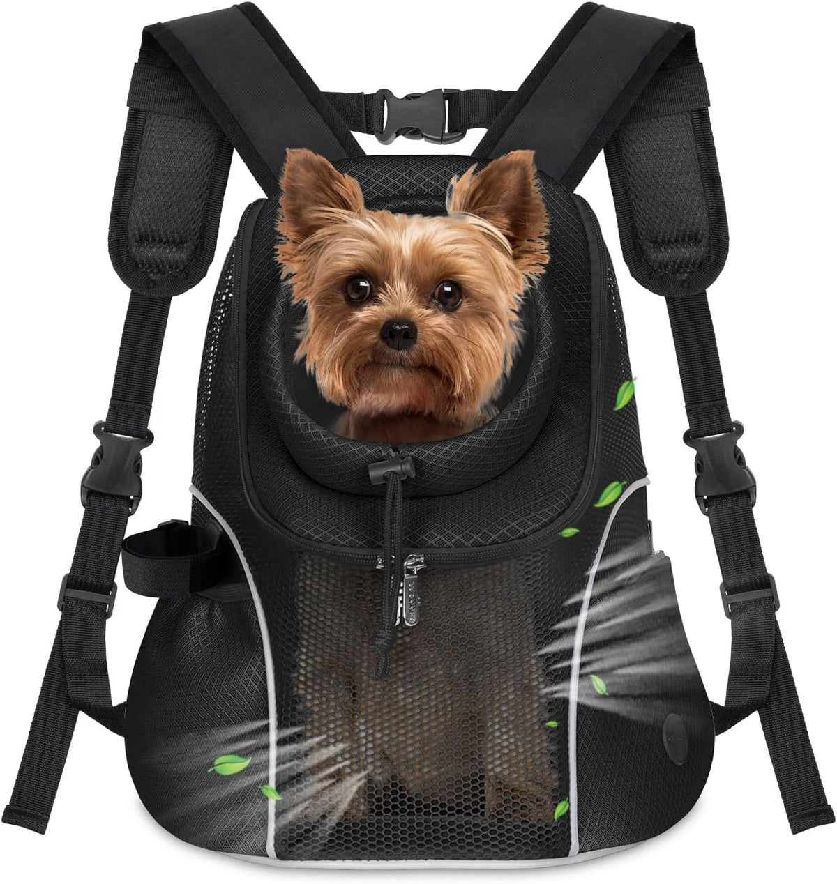 WOYYHO Pet Dog Carrier Backpack - Black / Medium(5-9lbs)