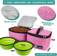 PetAmi Dog Travel Bag Organizer, Pet Supplies Diaper Tote - Large - 15.5"L x 9.5"W x 14.0"H / Pink - image 3