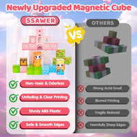 SSAWER 48 piece magnetic blocks travel set with colorful building cubes - view 16
