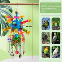 Parrot Toys Bird Toys Perch Pullable Stainless Steel Spoons Colorful - blue - image 2