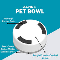 Alpine Set of 2 Stainless Steel Dog Bowls, Non Slip - 32 oz / Black - image 3