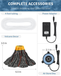Uniclife Aquarium Volcano Ornament Kit Realistic Resin Volcanic - Red - image 4