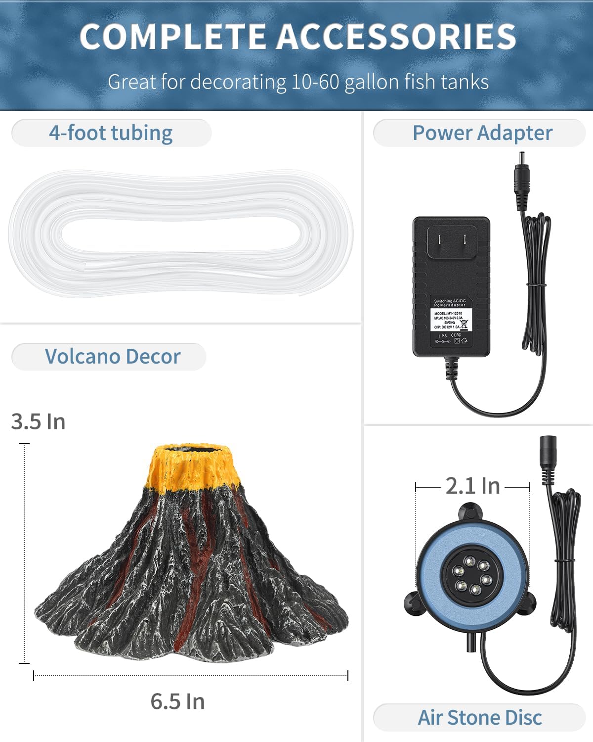 Uniclife Aquarium Volcano Ornament Kit Realistic Resin Volcanic - Red - image 4