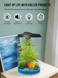 Koller Products AquaView 3-Gallon 360 Aquarium with LED Lighting - image 2