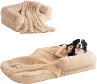 EHEYCIGA Orthopedic Foldable Human Dog Bed, 72x44x11 - 72x44x11(Folded 44x36) / Camel