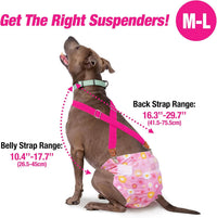 Pet Soft Dog Suspenders 2 Pieces Female Dog Diaper Suspenders - Brown & Burgundy / Medium/Large - image 3