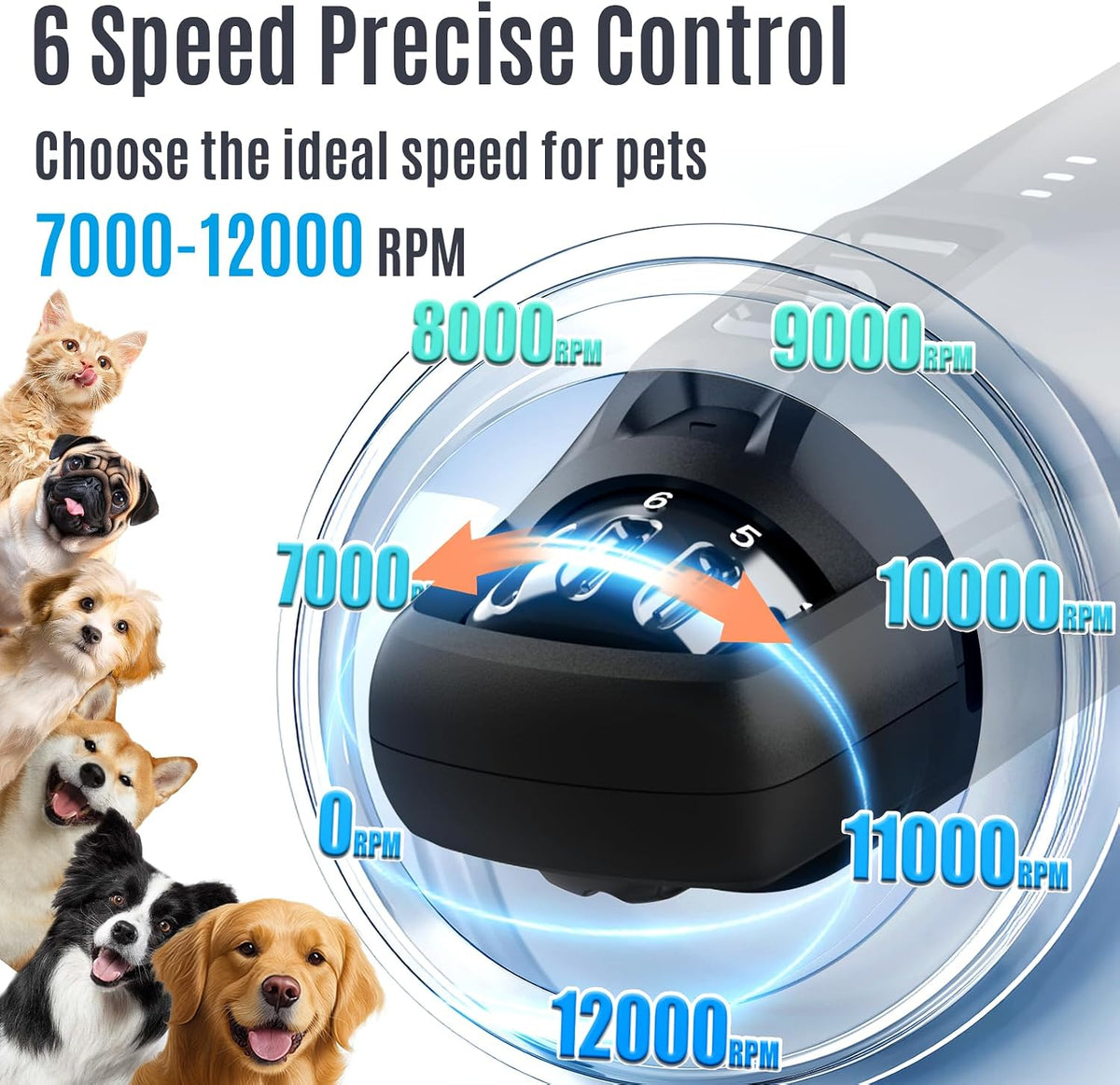 Casfuy New 6-Speed Dog Nail Grinder - Dark Blue - image 2