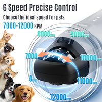 Casfuy New 6-Speed Dog Nail Grinder - 50% More Power Dog Nail Trimmers with 2 LED Lights Quiet 7h Running Time Electric Pet Nail Grinder File Toenail Grinder for Large Medium Small Dogs & Cats (Black)