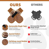 KOOLTAIL Dog Socks for Hot/Cold Pavement to Prevent Licking Paws Scratching,Anti Slip Pet Boots&Paw Protector for Hardwood Floors,Traction Control Grip Booties for Small Medium Large Senior Dogs XL