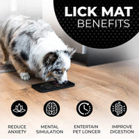 Dog Lick Mat for Dogs, Feeding Pad for Anxious Pets Plus 4 Different Puzzles for Mental Stimulation - 2 Pack / Black - image 4