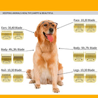 10# Grooming Ceramic Pet Clipper Blades Compatible with Andis & Oster - Gold / 4 Pack（3.2-13mm） - image 3