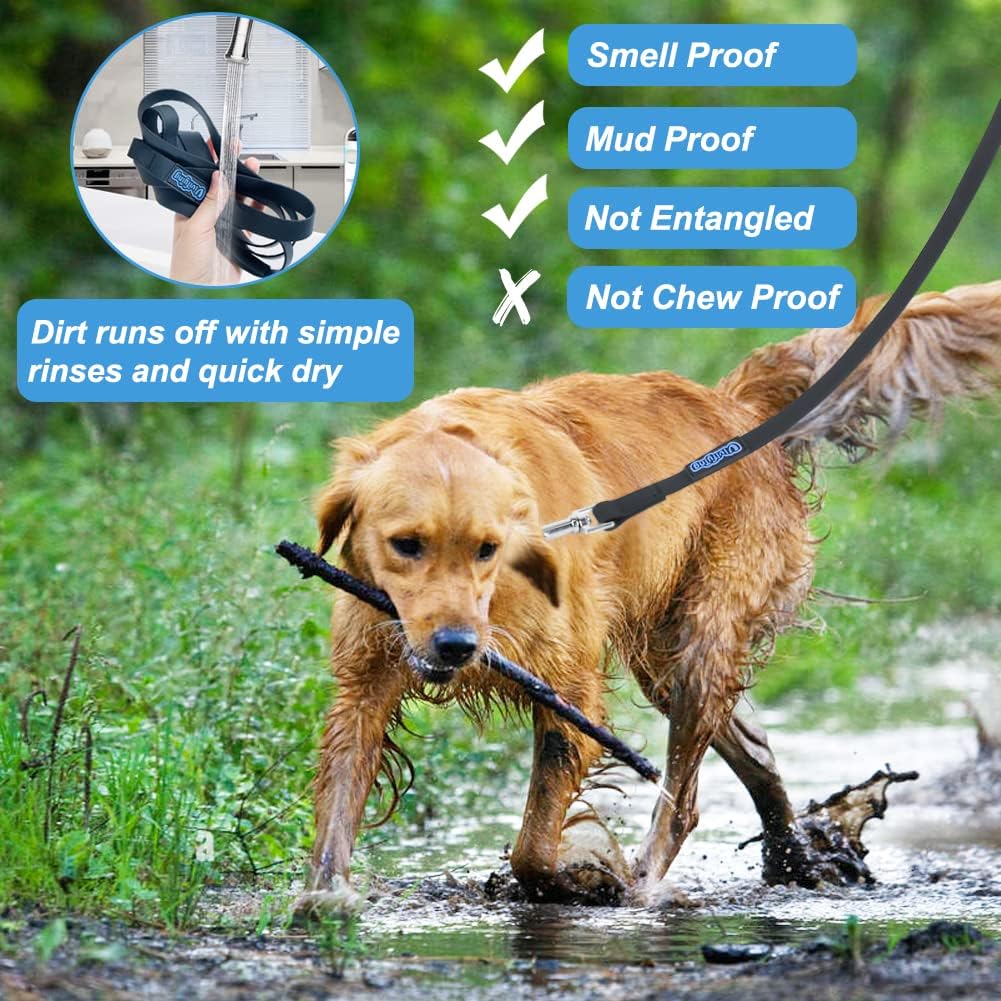 Vivifying Waterproof Long Dog Leash - 20ft / Black - image 3