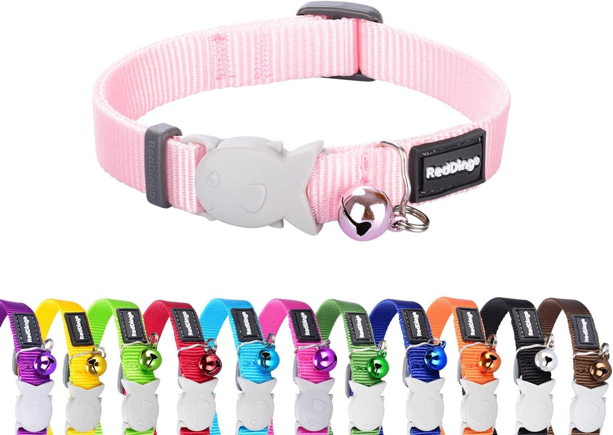 Red Dingo Classic Safety Release Breakaway Cat Collar - Pink