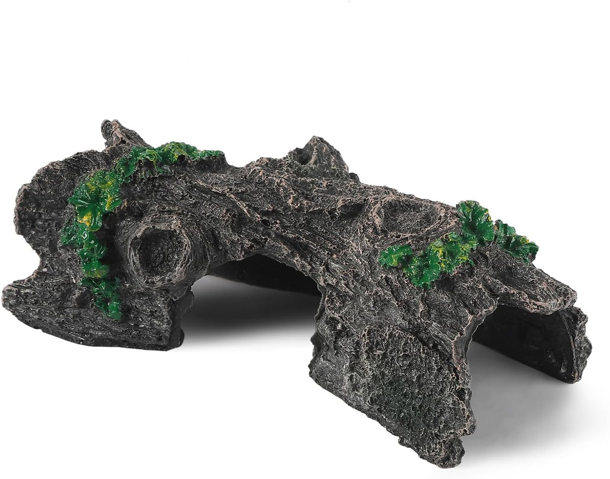 IBWell Aquarium Wood Fish Tank Decorations，Resin Fake Logs Terrarium - 6.3"*2.0"*8.9"