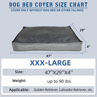 Dog Bed Covers Replacement Washable - 47"L x 29"W x 4"Th / Grey - image 2