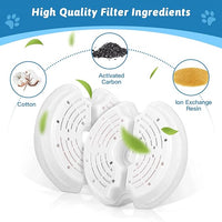 Cat Water Fountain Filters for 84oz/2.5L Stainless Steel Pet Fountain and 67oz/2.0L Plastic Cat Drinking Fountain, 8 Pack Pet Replacement Filters Set