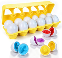 Tinabless Matching Eggs Toys 12 pcs Set Color & Shape Recognition - Yellow - Fruit & Vegetable Matching