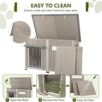 Large Dog House Outdoor XL Wooden Dog House with Weatherproof Asphalt Roof, Chew-Resistant Frame, Removable Floor, for Medium to Large Dogs Indoor Outdoor Use (Grey, 55.1"L x 33.1"W x 34.8"H)