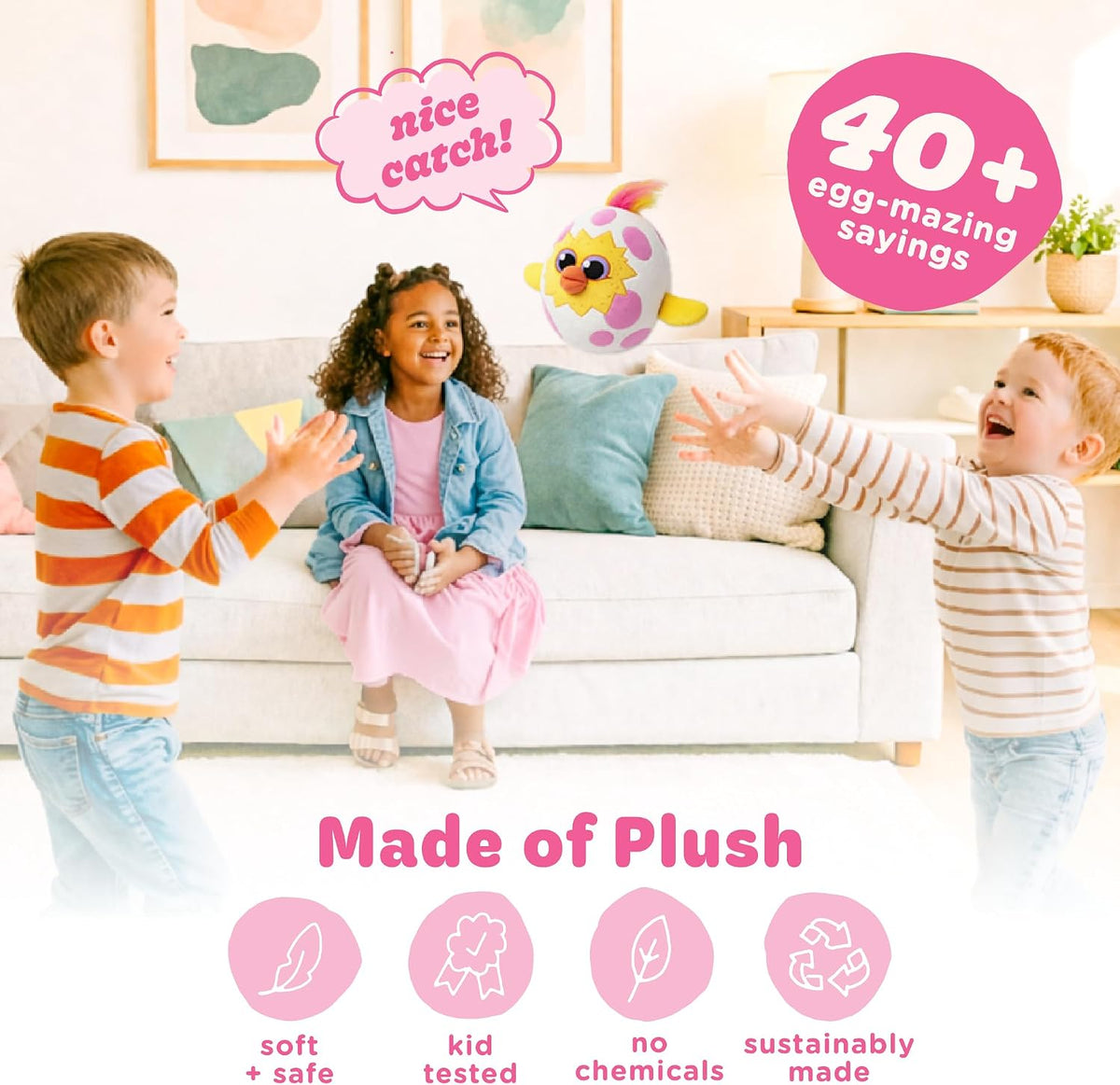 Move2Play, Egg Toss, Hilariously Wild Active Party Game for Kids - Egg Pink - image 3