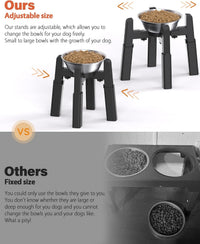 Dog Bowl Stand with Adjustable Height and Width [Stand Only] – Essentials for Dogs - 2 Pack Stand+Bowl / H: 6.3-10.6''; W: 6.1-10.4'' - image 3