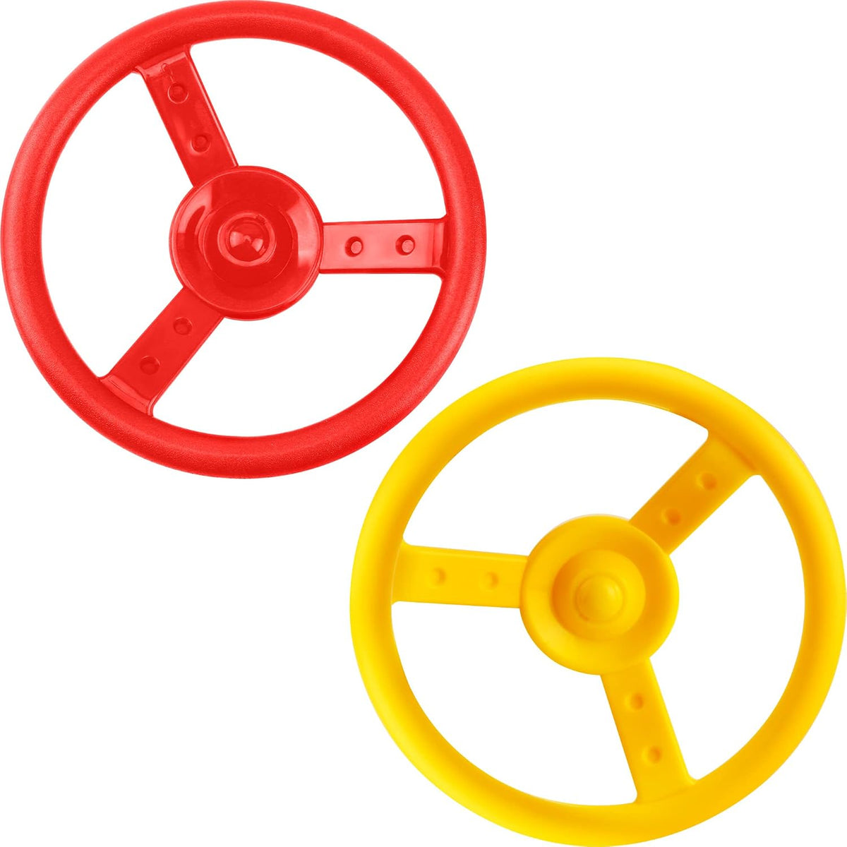 Haconba plastic pirate ship steering wheels for playsets in blue and red with mounting hardware - view 4