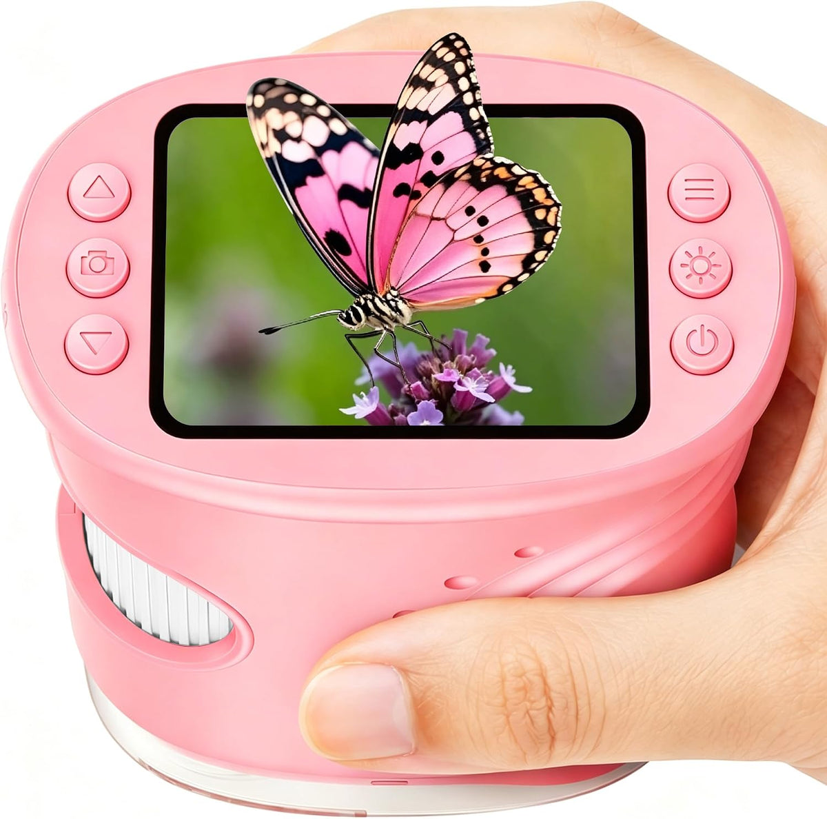 4K 1000X Handheld Digital Microscope for kids 2.0" IPS Screen – Fun for Kids & Family - Pink