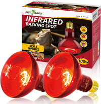 REPTI ZOO 2 Pack Heat Lamp 100W - Infrared Basking Light Bulb